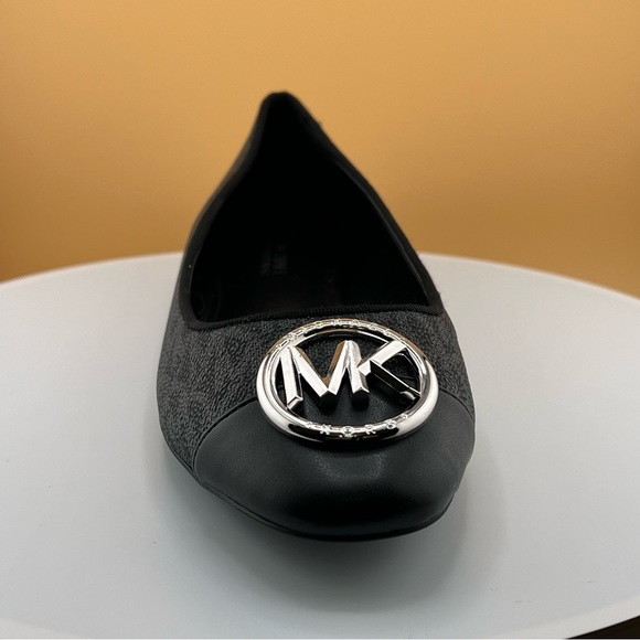 Michael Kors Black & Sliver Logo Ballet Flats - Women - Picture 5 of 12